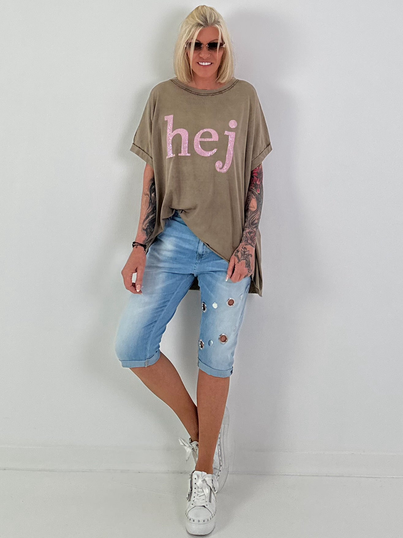 T-shirt Hej - chocolate
