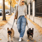 Lässiger Leo Long Hoodie mit Daumenloch - beige