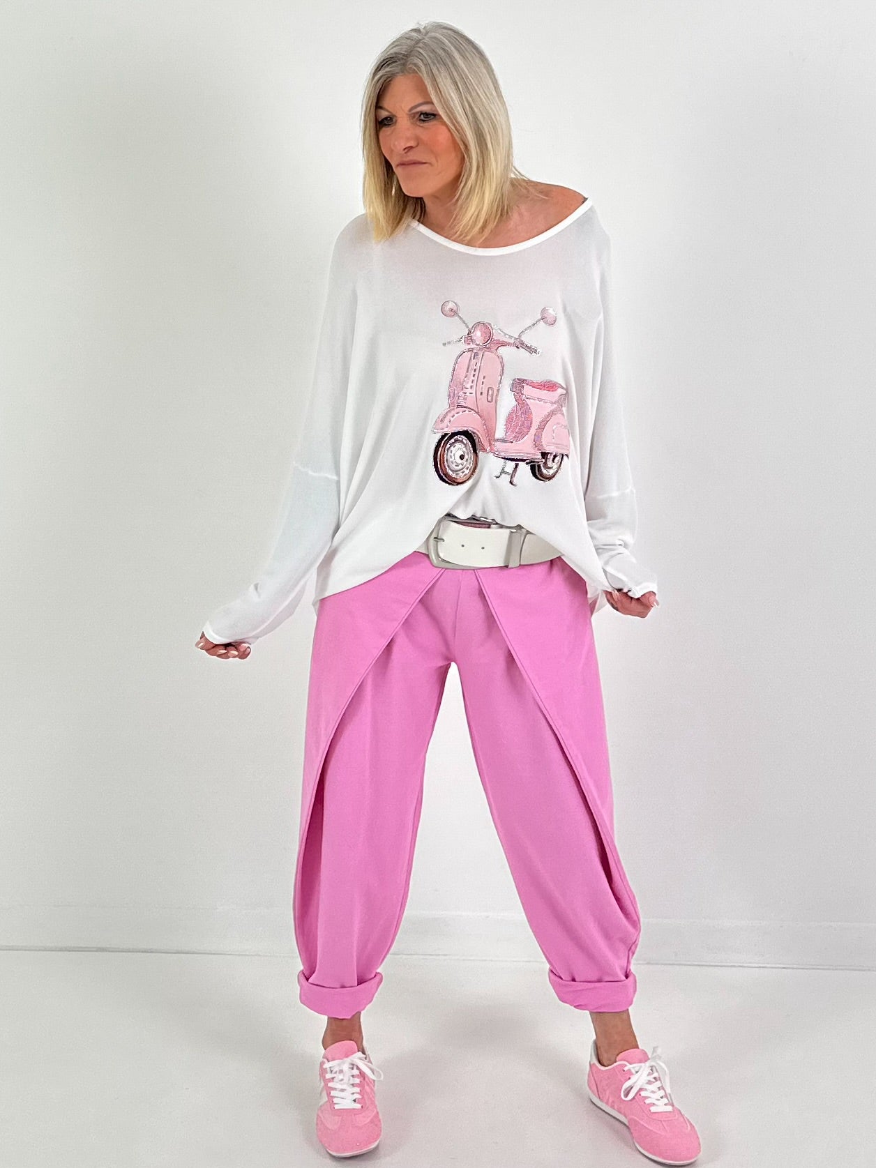 Oversized trui Vespa - wit