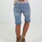 Denim Shorts with Crochet Patches
