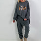 Oversized Sweater mit Frontprint - anthrazit