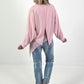 Oversized Sweater überlappend - rosa