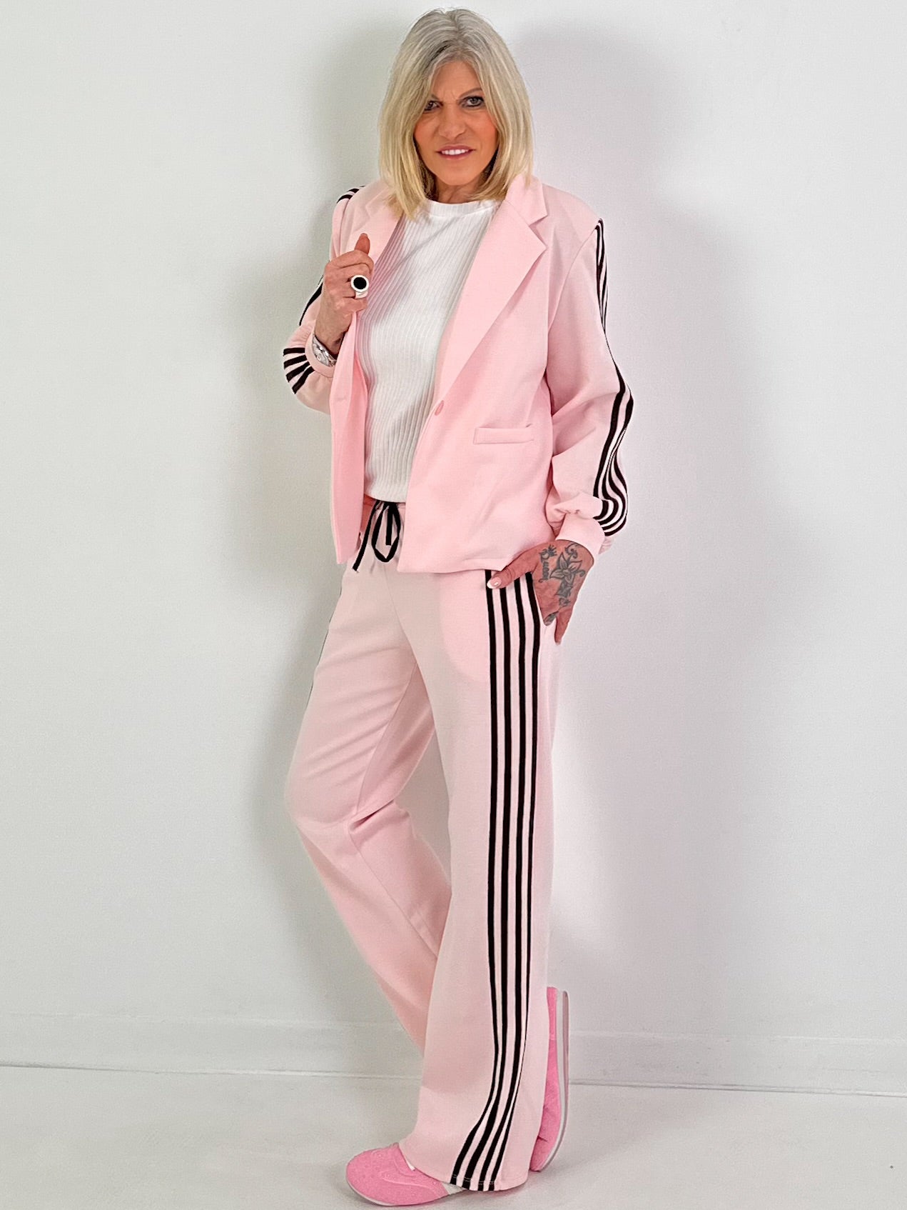 Blazer mit Streifendetails - rosa