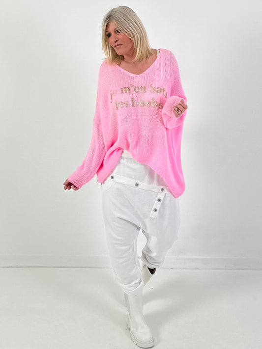 Strickpullover Modell "Glow&Flow" - rosa