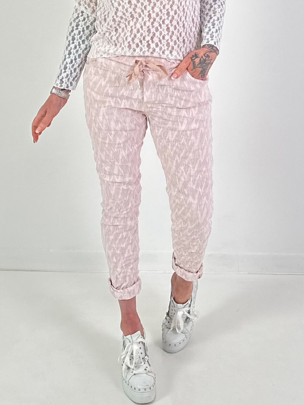 Broek met patroon - roze