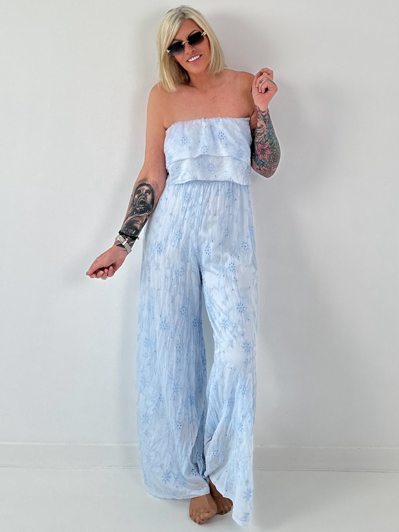 Romantischer Sommer Overall - hellblau