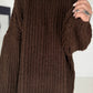 Rippstrickpullover -chocolate