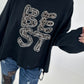 Oversized sweatshirt met gedetailleerde afwerking - zwart
