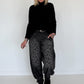 Jeans-Pumphose im Allover-Leoprint mit Gürtel - used-black ( lieferbar ab ca.09.10.26)