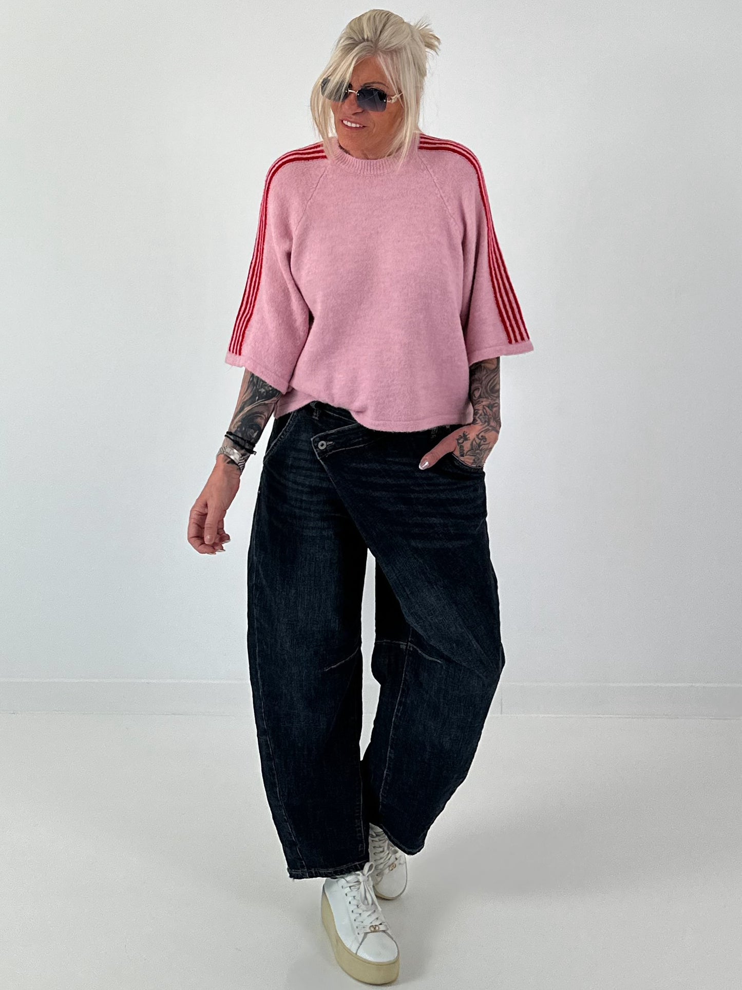Pullover mit halbem Arm - rosa