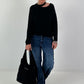 Knitted jumper with cut-out - black