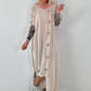T-Shirt Kleid mit Ösen -beige
