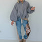 Jacke mit Puffärmelchen - grau
