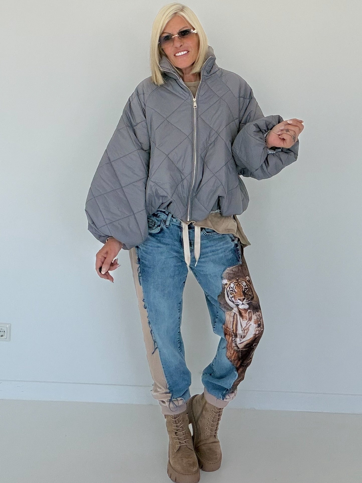 Jacke mit Puffärmelchen - grau
