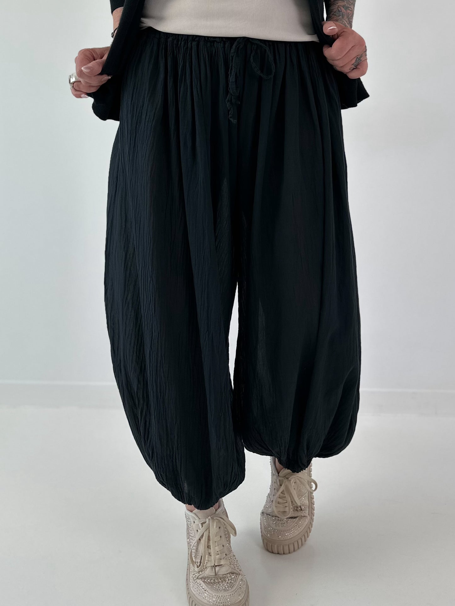 Light Harem Pants - black