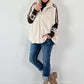 Pelzjacke mit Strickarm Modell "Fluffline" - beige