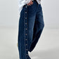Jeans with vertical button placket - denim