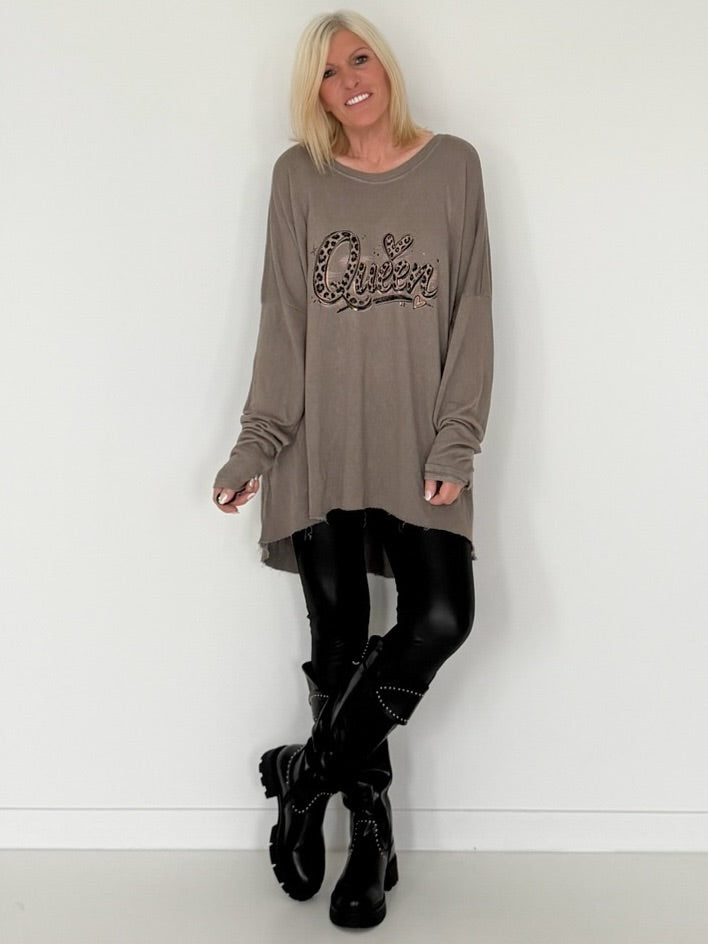 Oversized Shirt Queen - taupe