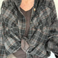 Oversized plaid flannel shirt - anthracite-black-multicolored