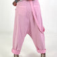 Baggy Hose mit Überwurf - rosa