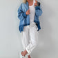 Oversized Jeansjacke - hellblau