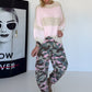 Cozy striped sweater - beige-rose