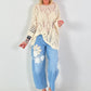 Häkelpullover mit Muster - beige