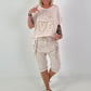 T-Shirt Love mit Strasssteinen - beige