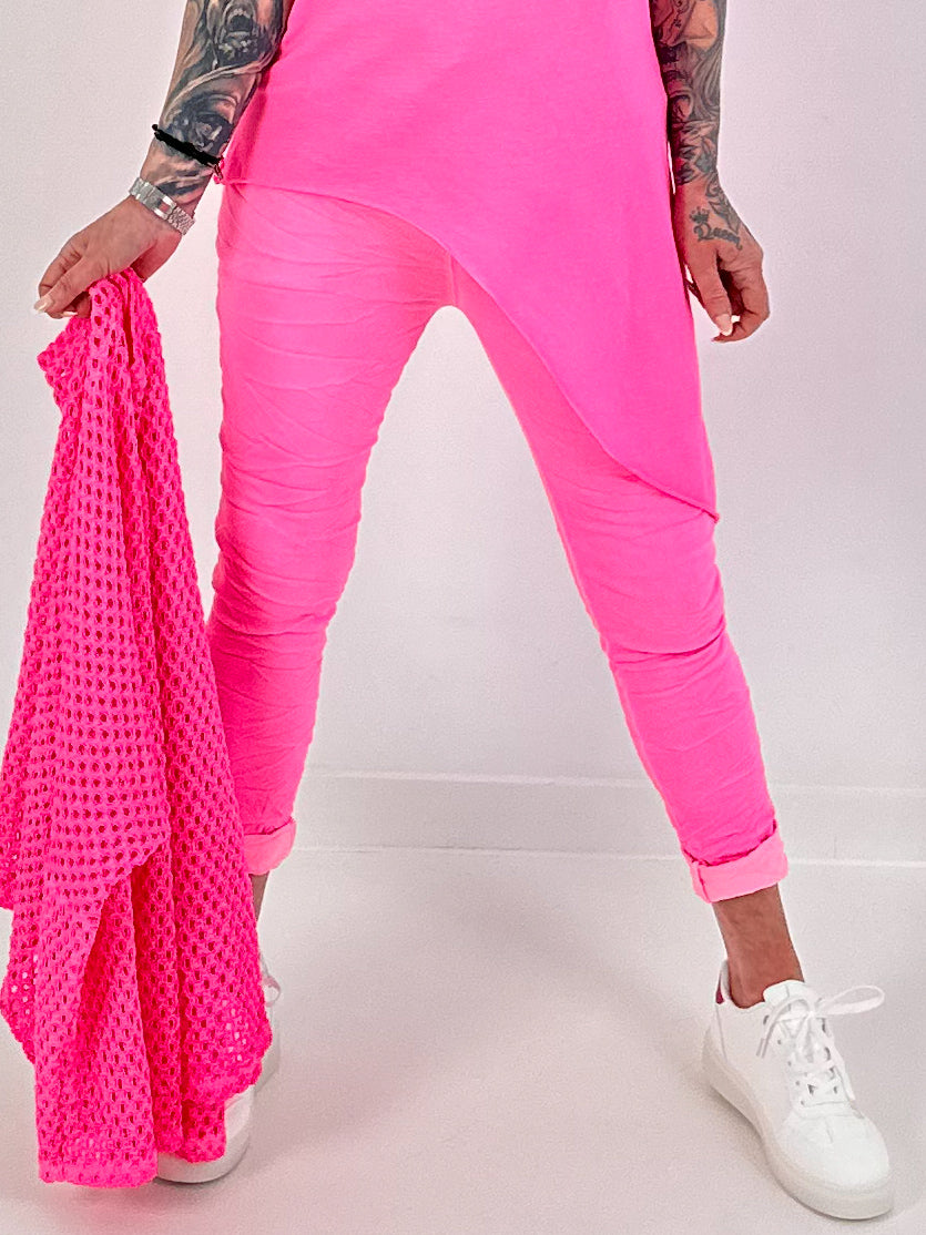 Hose im Knit-Look - neonpink ( lieferbar ab 26.04.26)