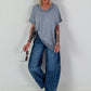 Shirt mit Cut-Out Details - grau
