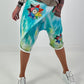 Short baggy shorts with overlap - beige