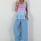 Top mit Volant SOHO - hellblau