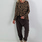 Sweat Baggy mit Tasche - mokka