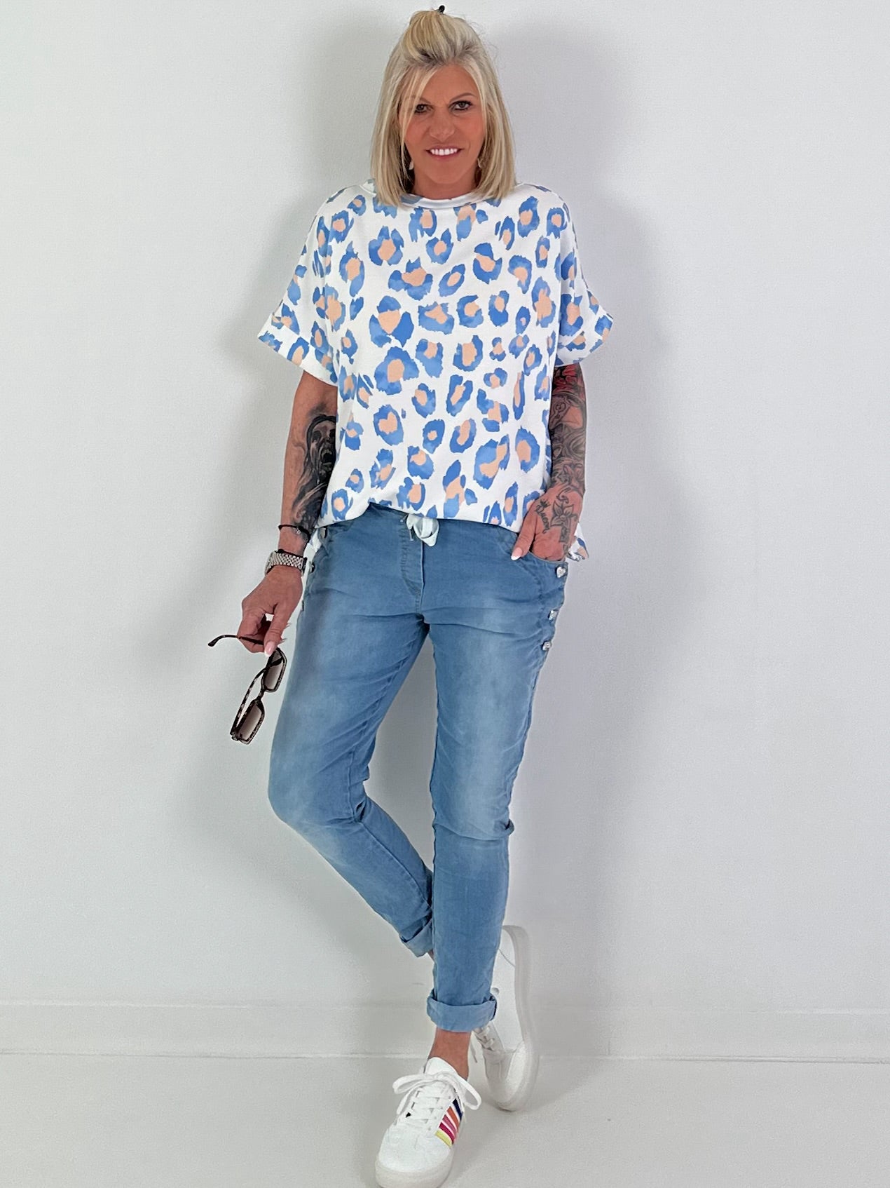 Sweat T-Shirt Leo - light blue