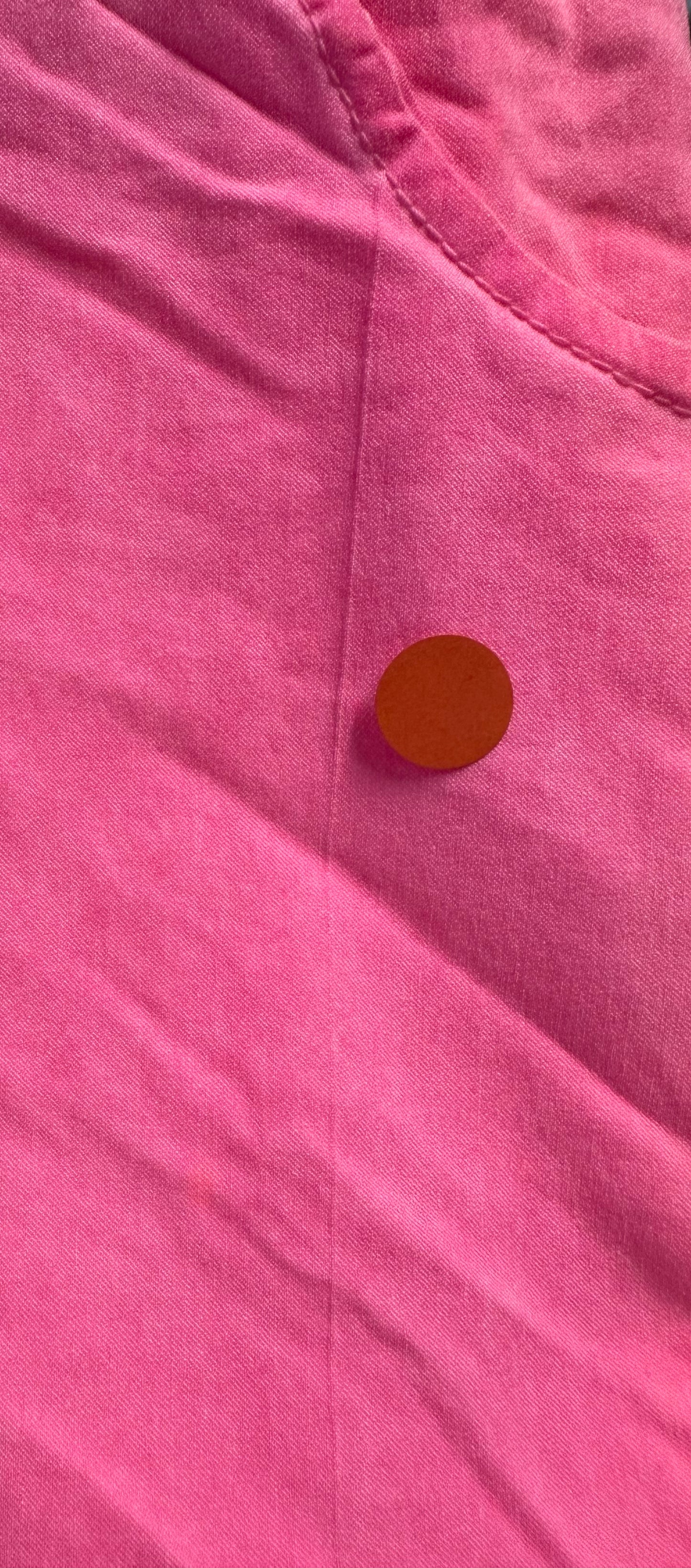 2. Wahl Hose mit Häkelblumen - neonpink