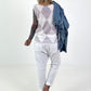 Argyle vest - white-grey