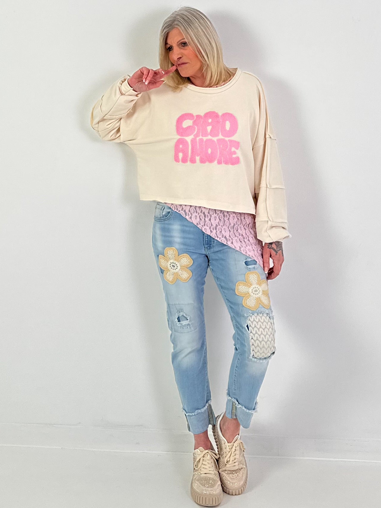 Sweater Ciao Amore - creme
