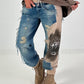 Jogg-Jeans im used Look Royal Leopard - denim