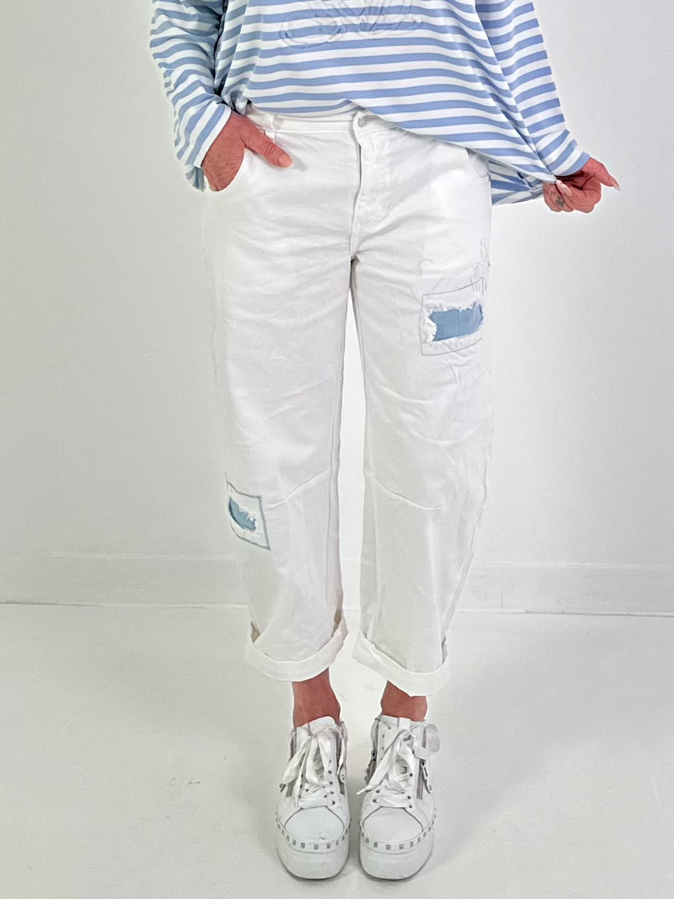 Culotte Jeans Model "Soft Canvas" - white