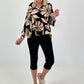 Printed tunic - beige - black