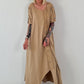 T-Shirt Kleid mit Ösen -camel