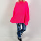 Oversized sweater model "Snuggle Arctic" - neon pink