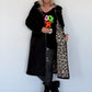 Hose im Materialmix - used-black