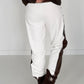 Sweathose im Materialmix - weiss-mokka