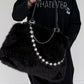 Felltasche mit funkelnden Details - schwarz