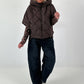 Jacket with XL collar and hood - mocha