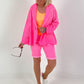 Light Linen Blazer - neon pink