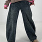 Lässige Wide Leg Jeans mit besonderen Nähten - used black