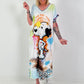Jurk met printmix - wit-geel-multicolor