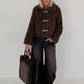 Jacke in kuscheliger Teddy-Curly-Optik - mokka